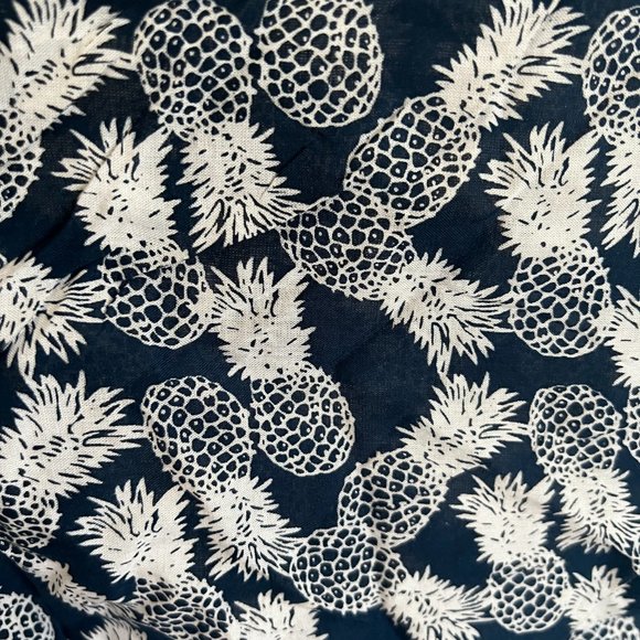 Navy Blue Pineapple Wrap Dress/Beach Coverup Fused Hawaii Honomu Style - Picture 2 of 7